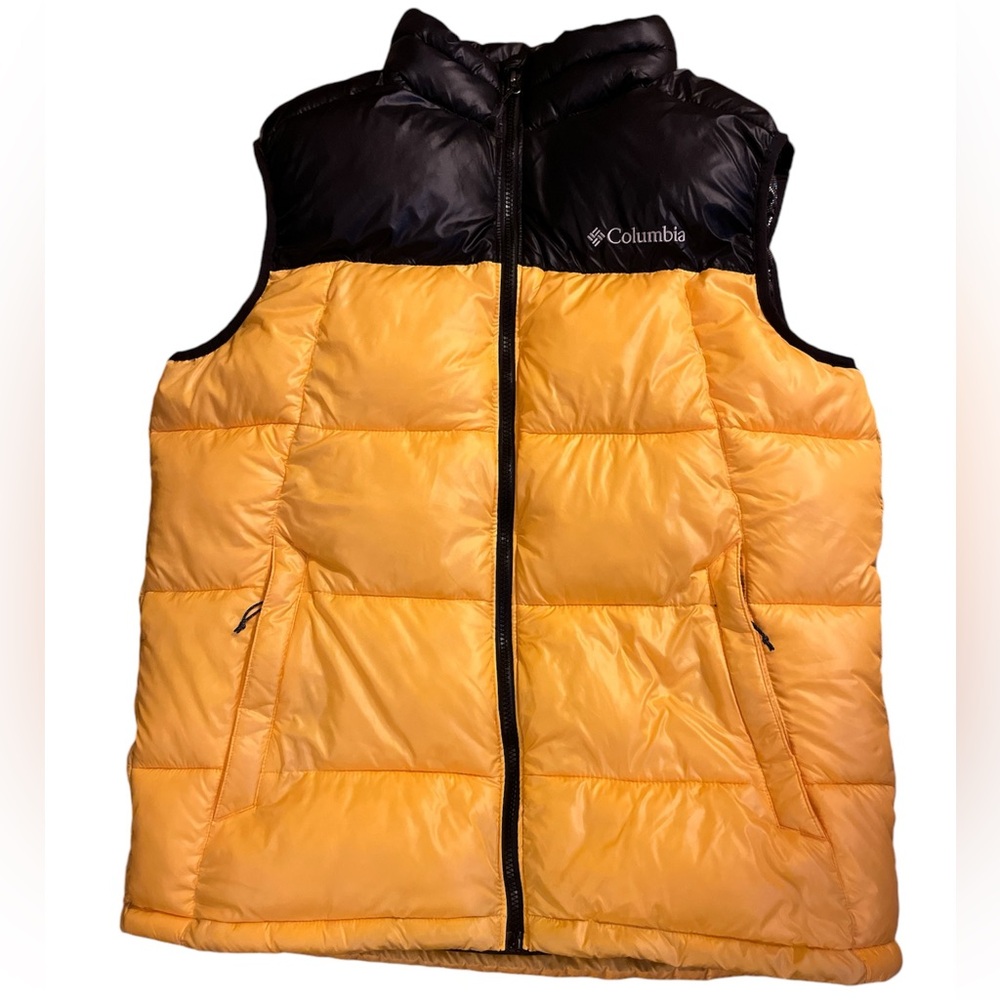 Columbia puffer vest Omniheat yellow & black men’s M